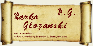 Marko Gložanski vizit kartica